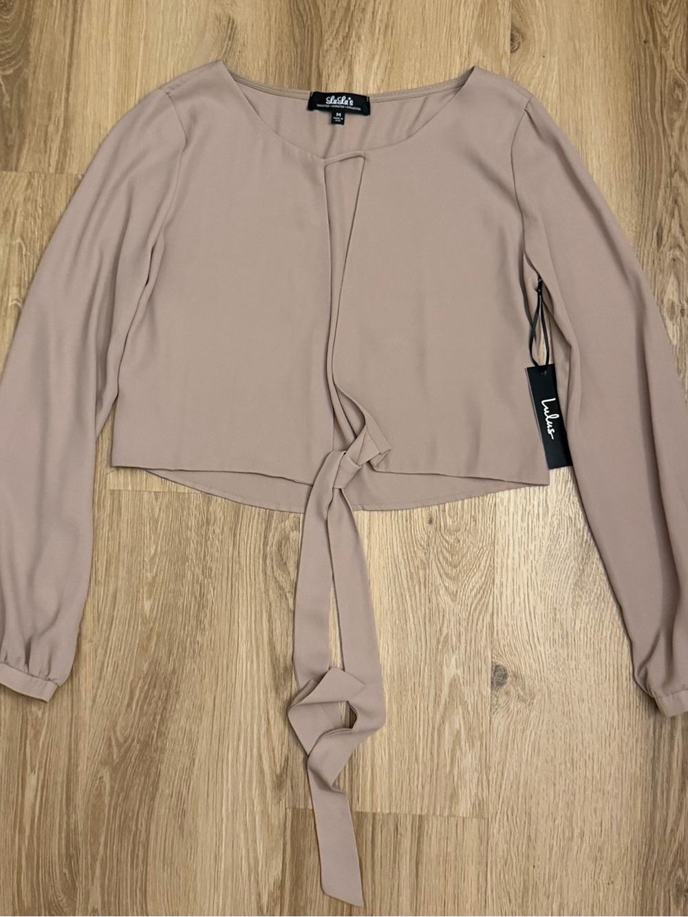 Lulus Front-Tie blouse with long sleeves